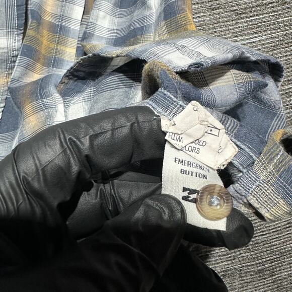 Billabong Button Up Shirt Men's L Blue Plaid Short Sleeve Tailored Fit #M502KAMM - Picture 7 of 15